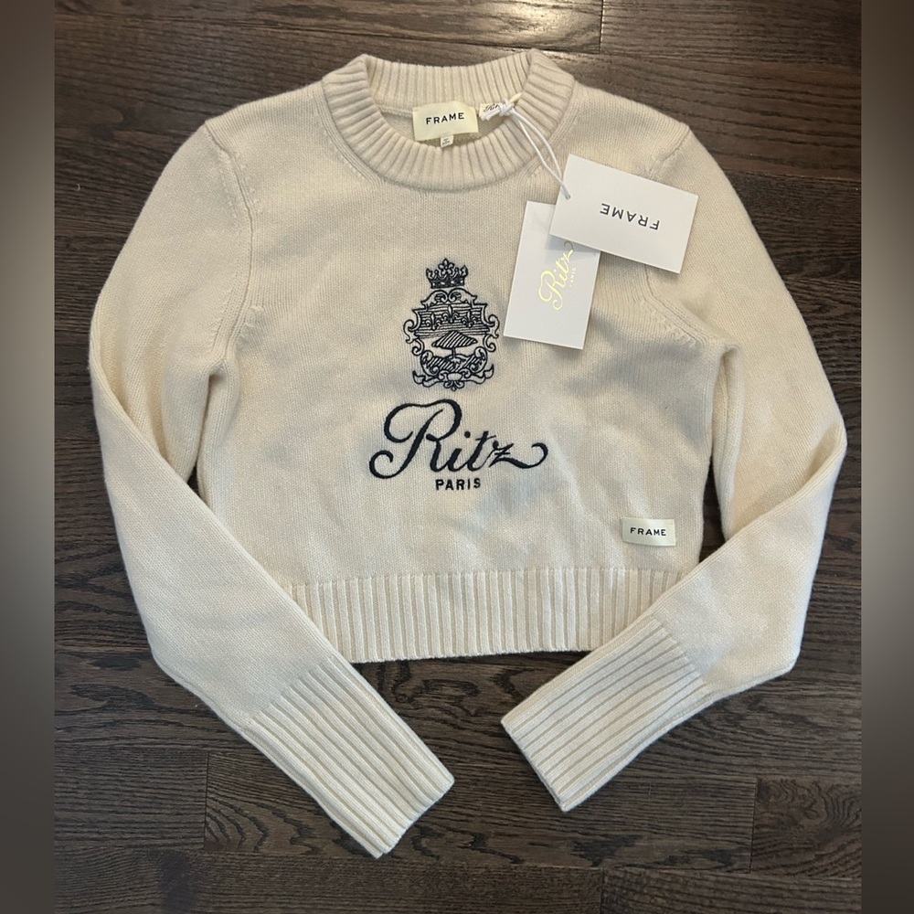 Frame X The Ritz Cashmere Sweater Off White Size Medium